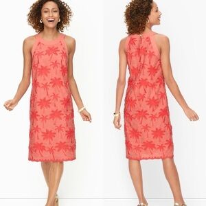 NWT Talbots Embroidered Palm Tree Shift Dress Plus 22W Sleeveless Romantic Chic